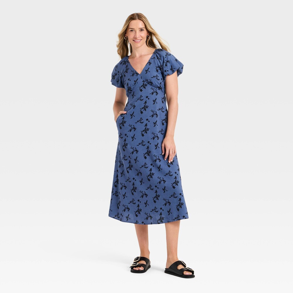 NEW Universal Thread Women's Puff Short Sleeve Midi Sundress sz. L
